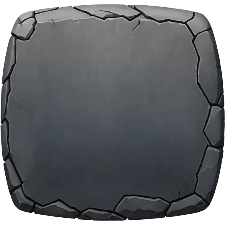 Create a dark gray stone truncated square pyramid, worn, weathered, with rounded edges and realistic rough texture emoji