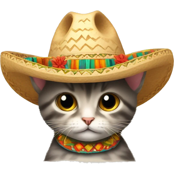 a kitten wearing a sombrero  emoji