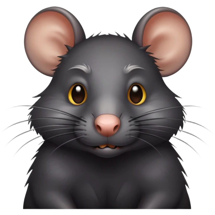a sweaty black rat emoji