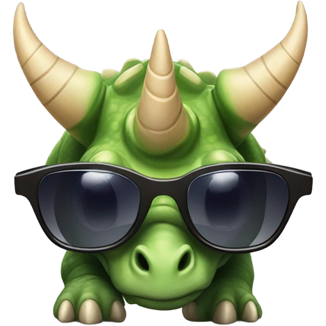 Triceratops wearing shades emoji