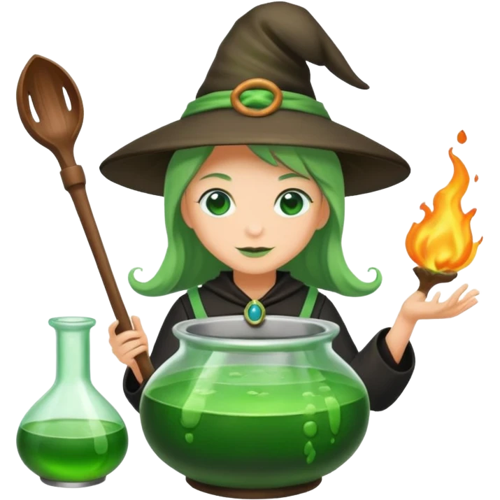 green witch cooking potion emoji