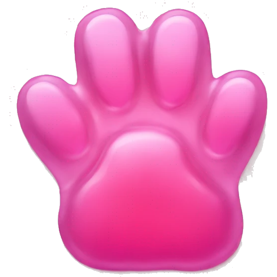 pink paw shaped jelly emoji