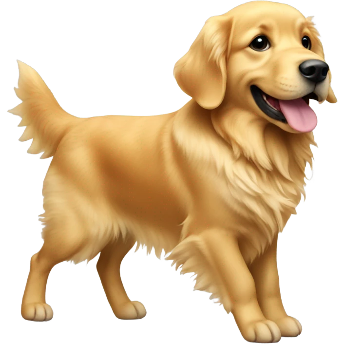 Golden retriever with chicken toy emoji