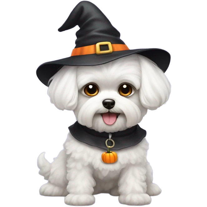 Bichon maltese with halloween  emoji