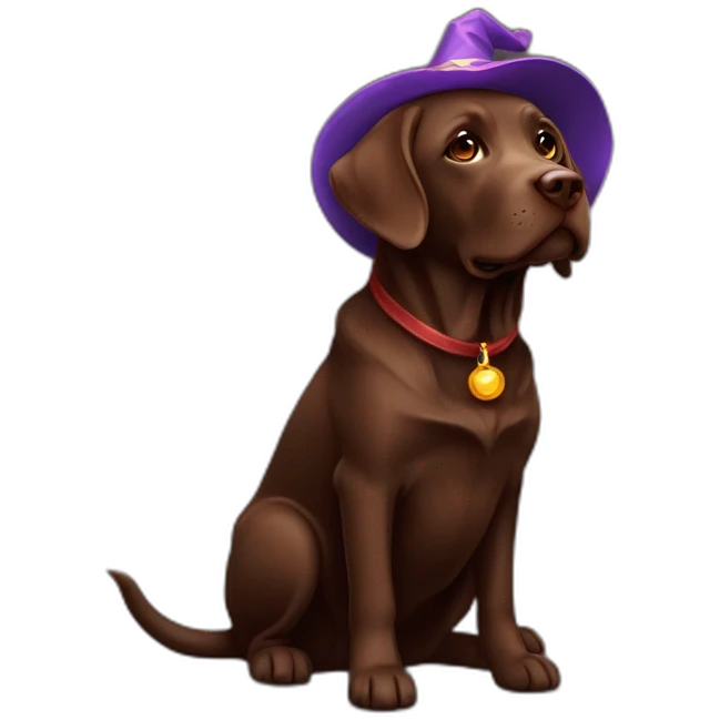 Labrador Retriver chocolate color looks like a wizard emoji