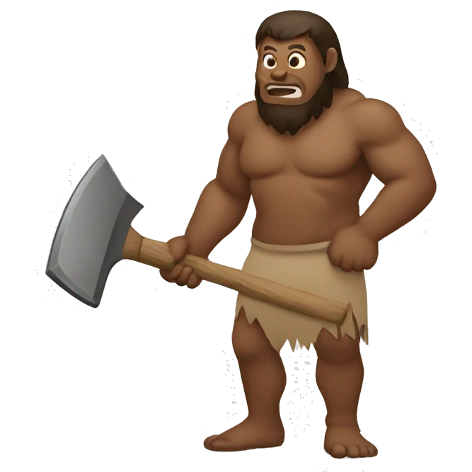 primitive man holding a hatchet emoji