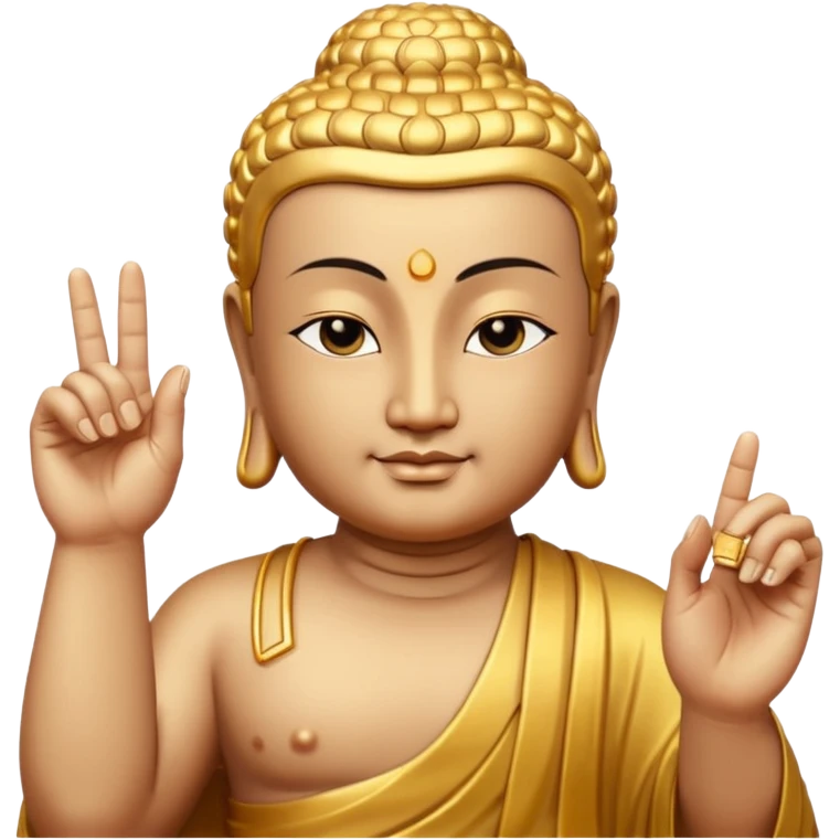 Buddha facing the front with his index finger emoji