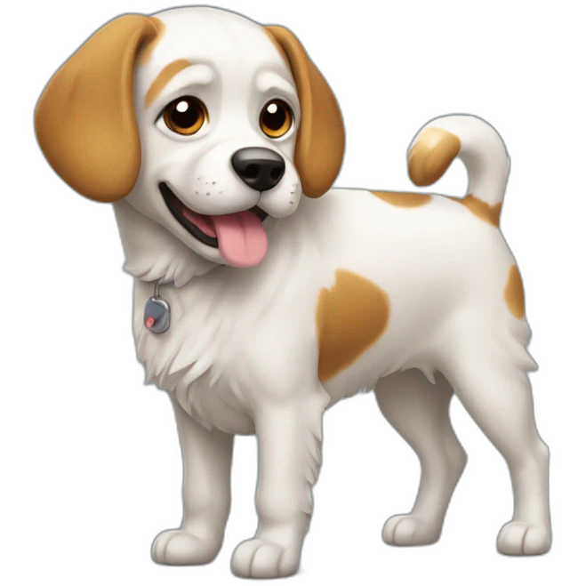 chat sur un chien emoji