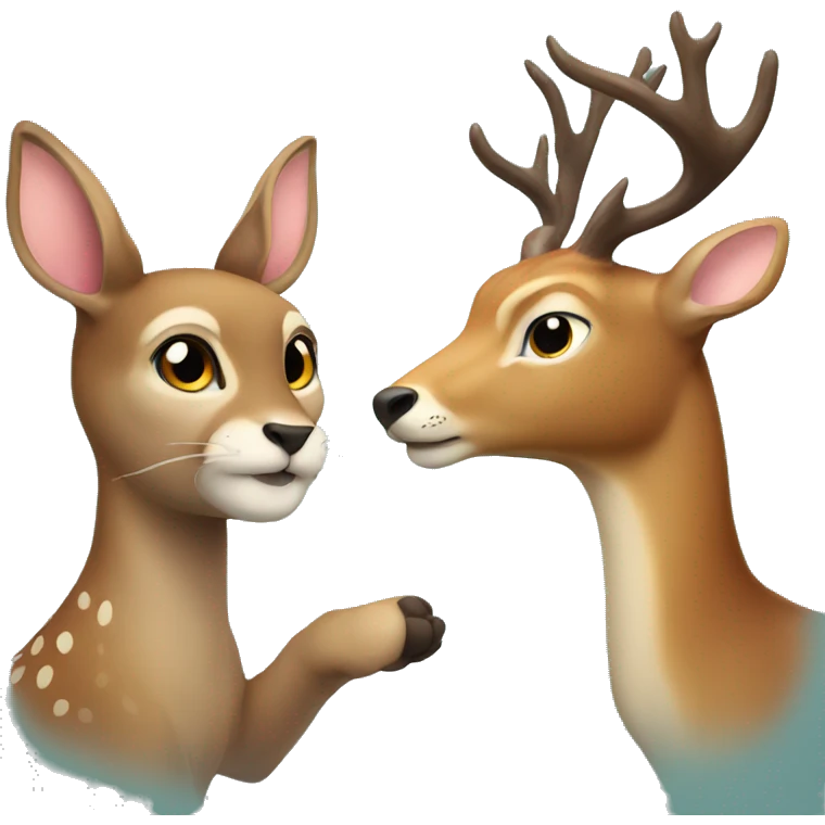 Deer with cat emoji