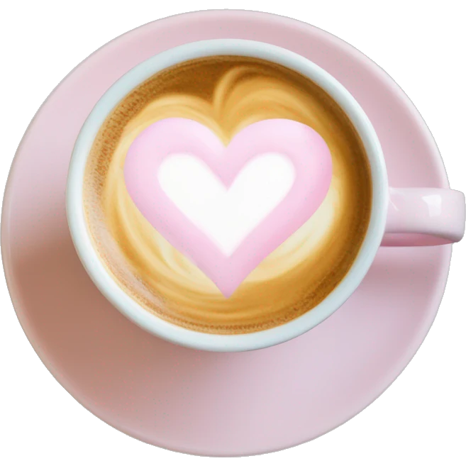  pale pink coffee mug heart shaped latte art cappuccino emoji