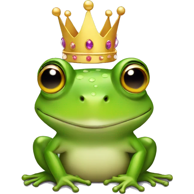 Frog wearing a crown emoji