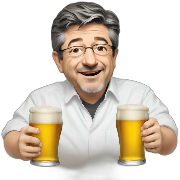 Melenchon qui boit une bière emoji