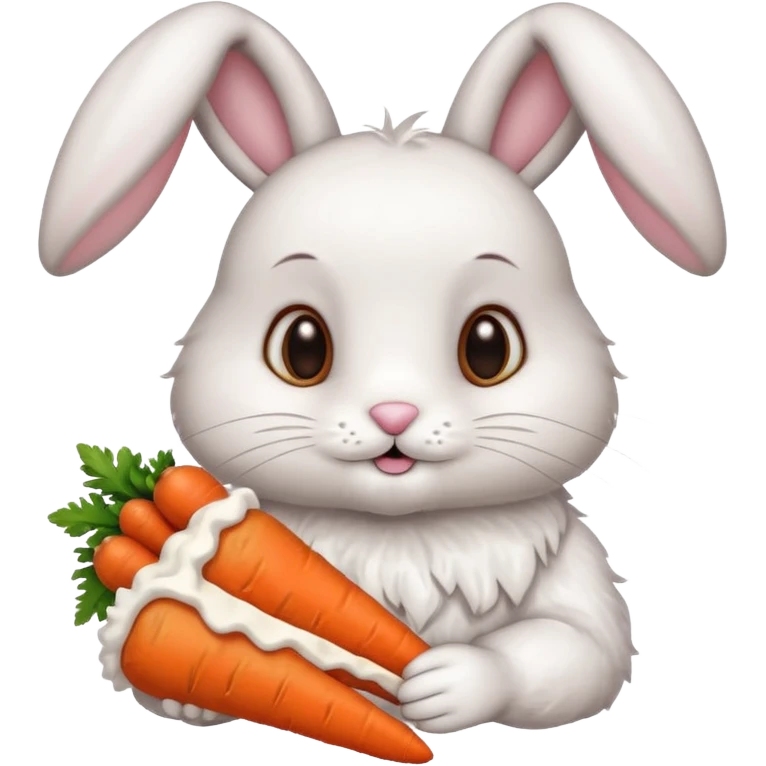 Bunny with carrot cake. emoji