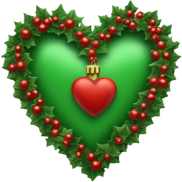 Red and green Christmas heart emoji