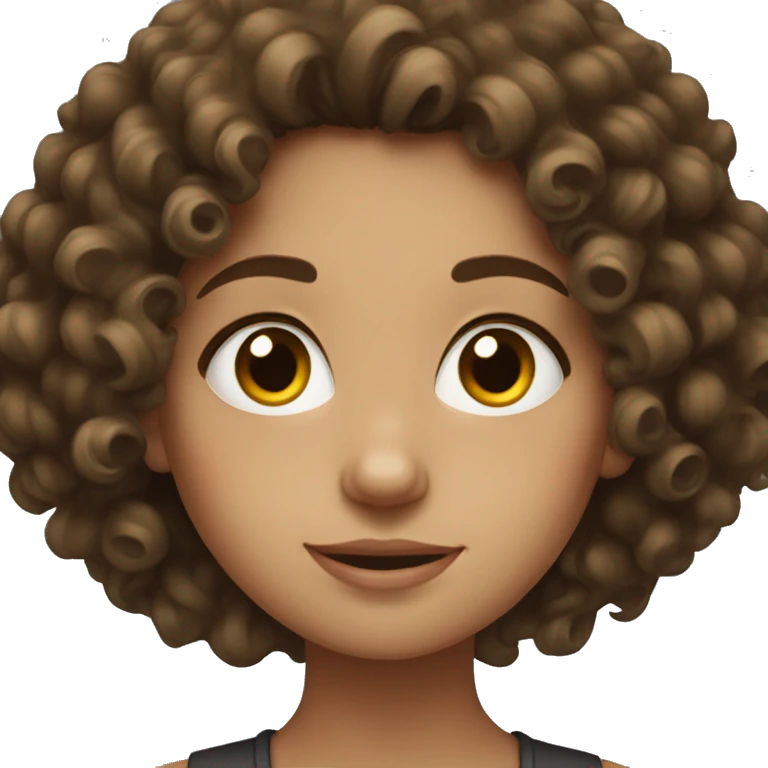 brunette curly haired girl emoji