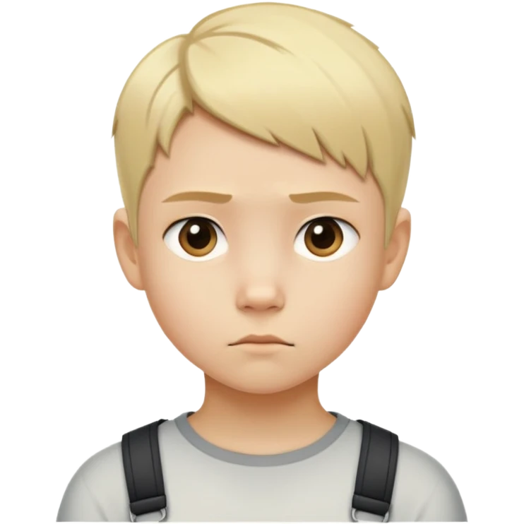 "- Nam
- 10 tuổi
- Da trắng
- Tóc ngắn, vàng, vuốt undercut gọn gàng
- mặt nghiêm túc
" emoji