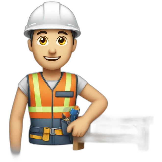 Worker with master carpenter emoji