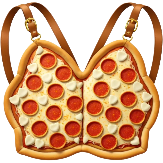 lacy brassiere made out of pizza emoji