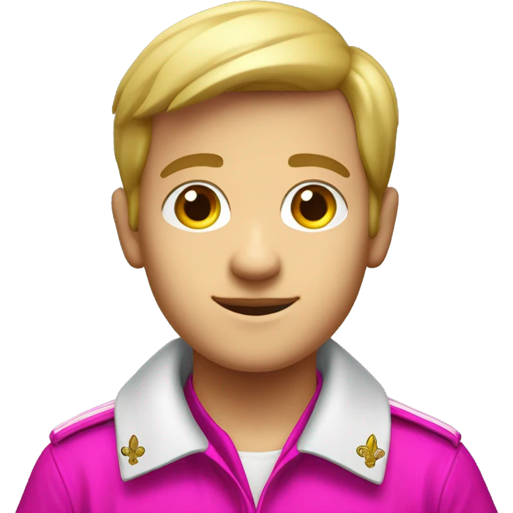Italian white boy scout with blue shirt and a Neon Fuchsia foulard emoji