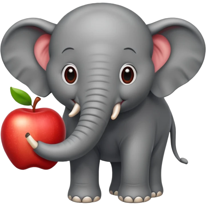 an elephant eats an apple emoji