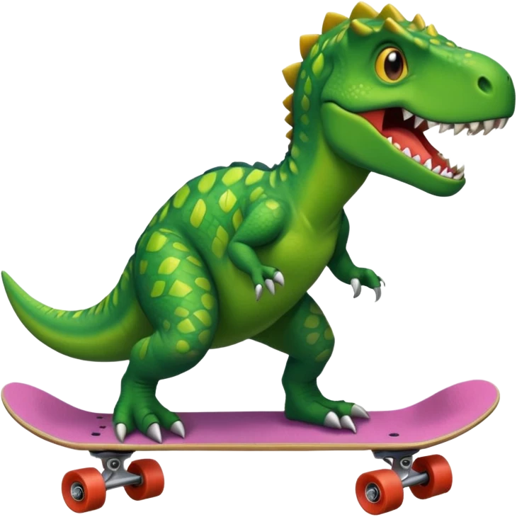 Dinosaur on a skateboard emoji