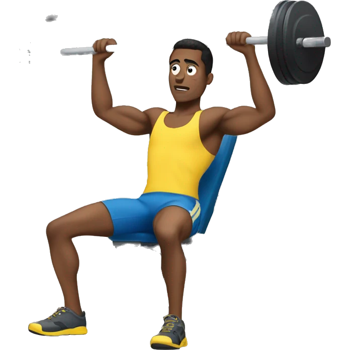 Skinny man bench pressing  emoji