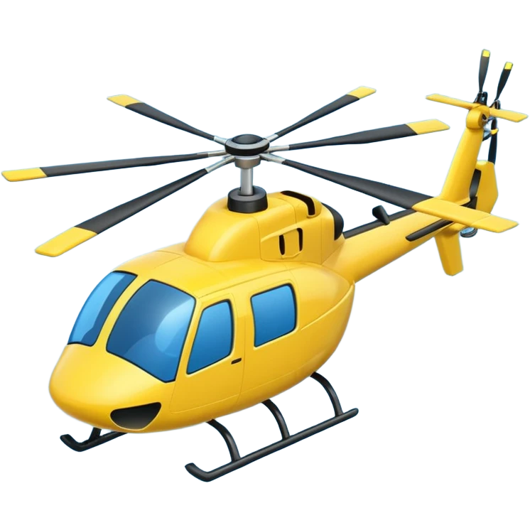 Cartoon-style helicopter, simple and colorful design, white background, emoji style emoji