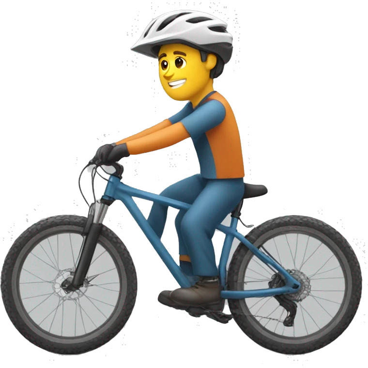 Un homme qui porte son VTT DH emoji