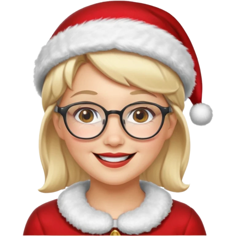 female Santa Claus with glasses with blond short hair emoji