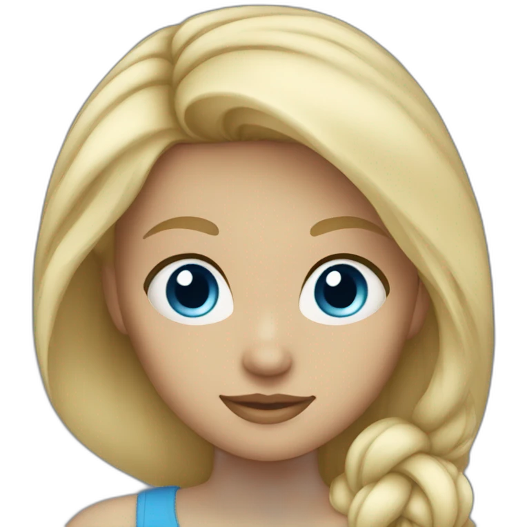 Blonde girl with blue eyes emoji