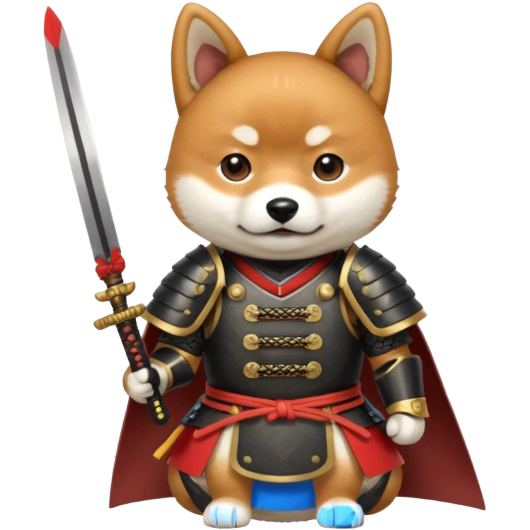 dog japan ancient samurai with small knife emoji
