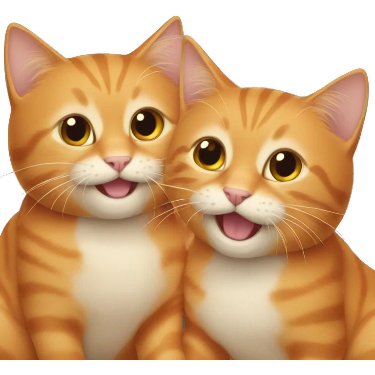 2 orange cats playing  emoji