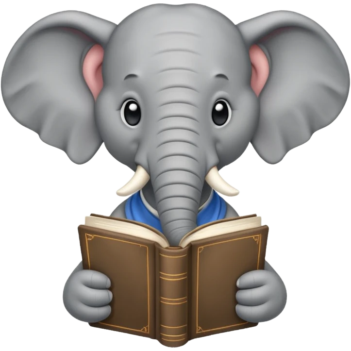 An elephant with a book emoji
