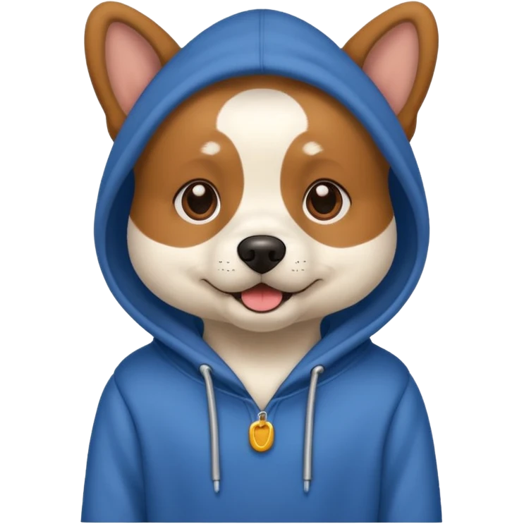 Dog wearing a hoodie  emoji
