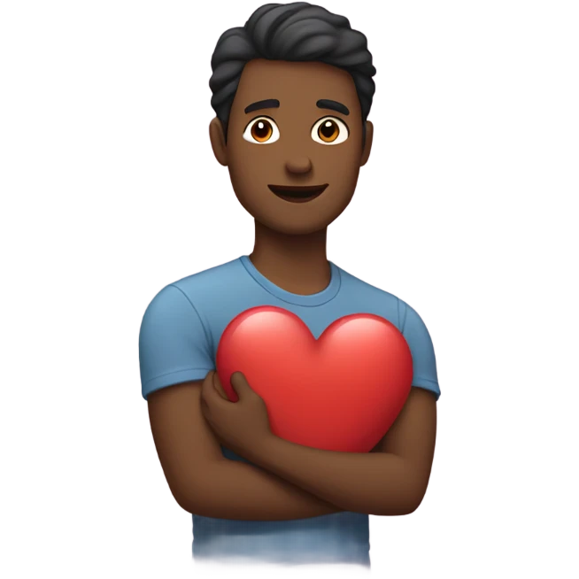 Father holds his heart in his arm emoji