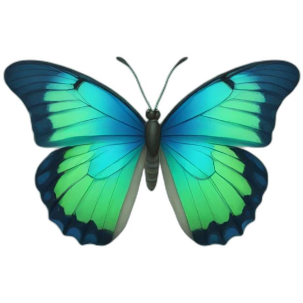 blue and green butterfly emoji