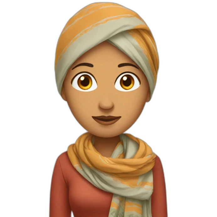 Indian women wear scarf on head emoji