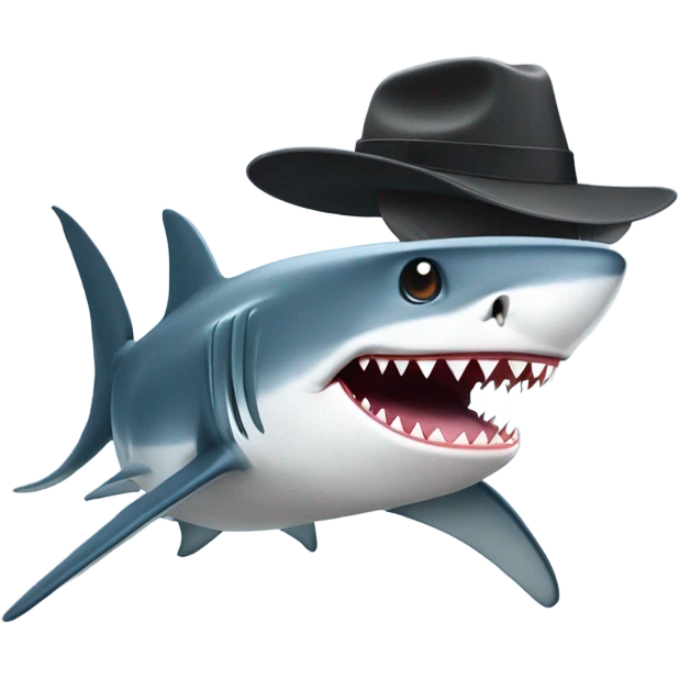 Shark with hat emoji