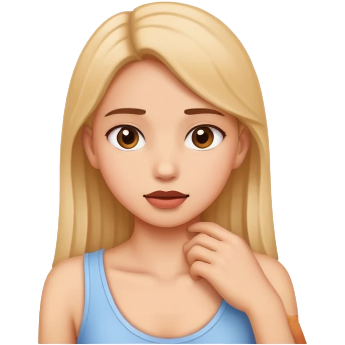 girl holding her neck emoji