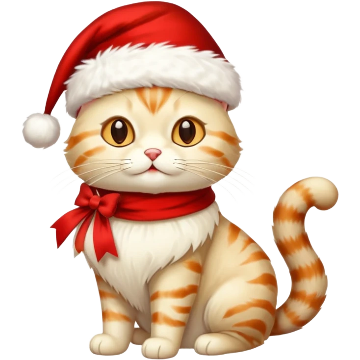 a full-body silk cat with Christmas accessories  emoji