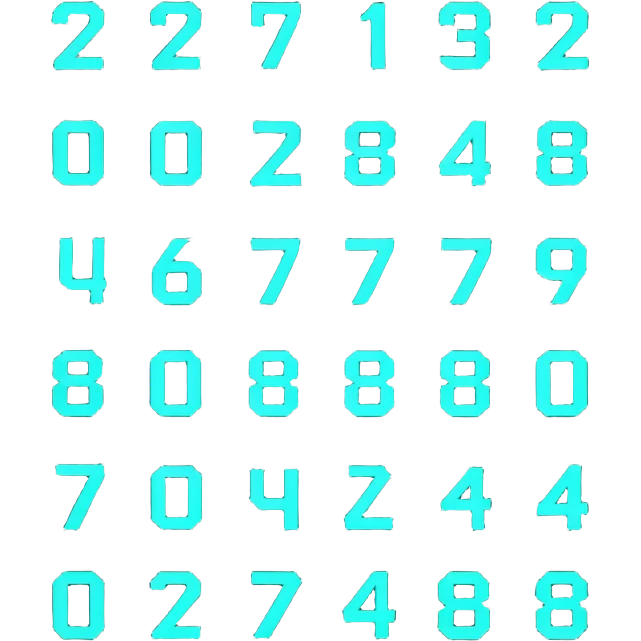 Teal digital numbers coding emoji