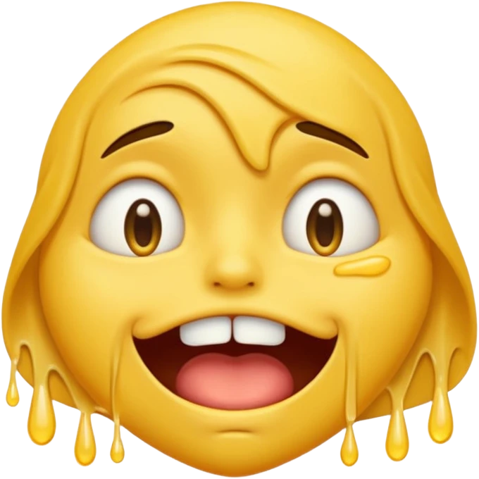 Normal emoji face but he is braindead. eyelids drooping, jaw hanging slightly open and drooling emoji