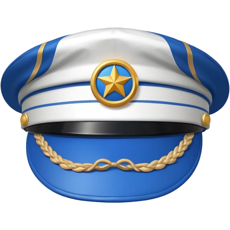 white captain hat with blue circle closeup alone emoji