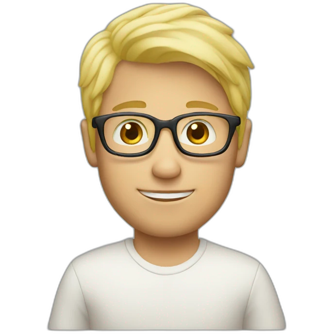 blond guy with glasses holding a baby emoji