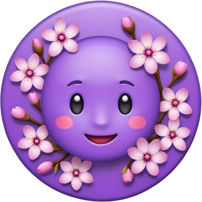 purple emoji - cherry blossoms emoji