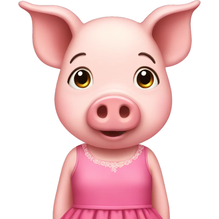 Pig with dress emoji