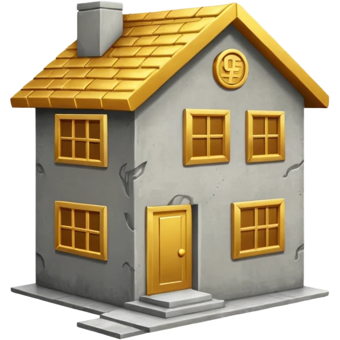 coin concrete house emoji