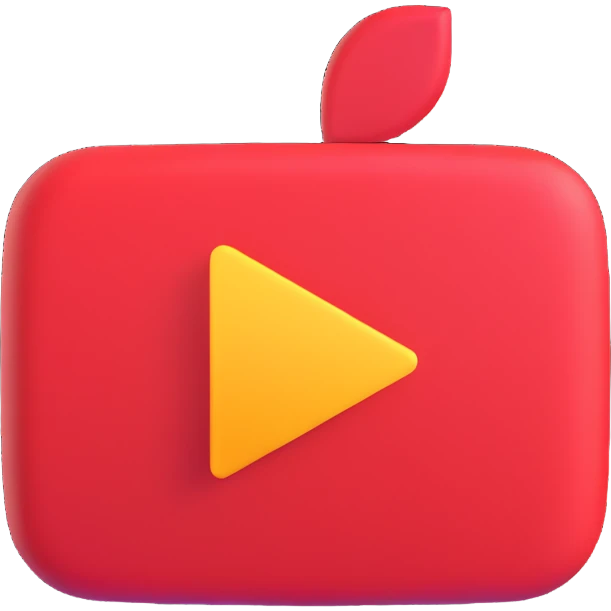 youtube logo emoji with 3D effect and shadow emoji