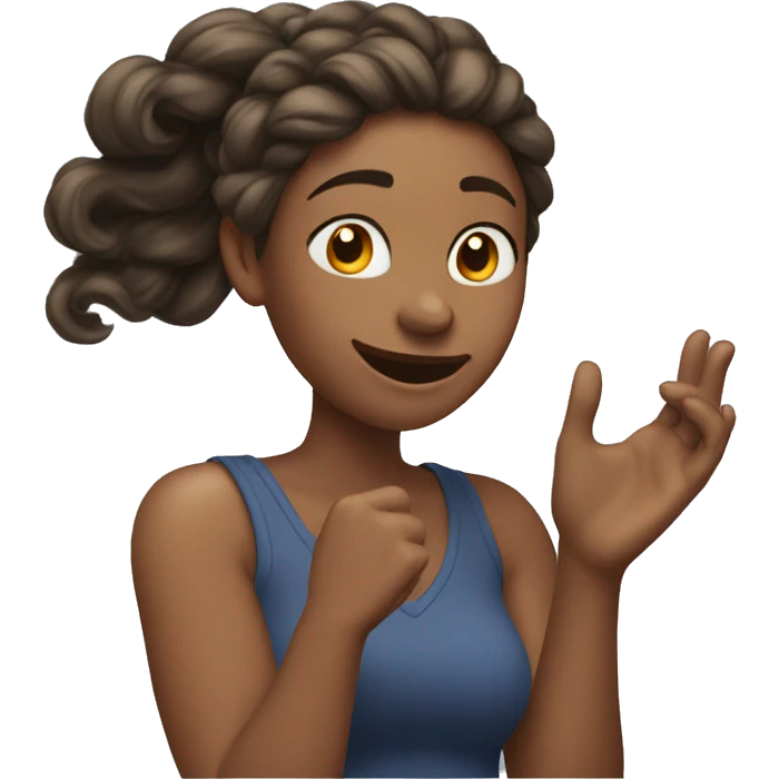 WOMAN SHOWING OFF BY TWISTING HER HAIR WITH HER HAND emoji