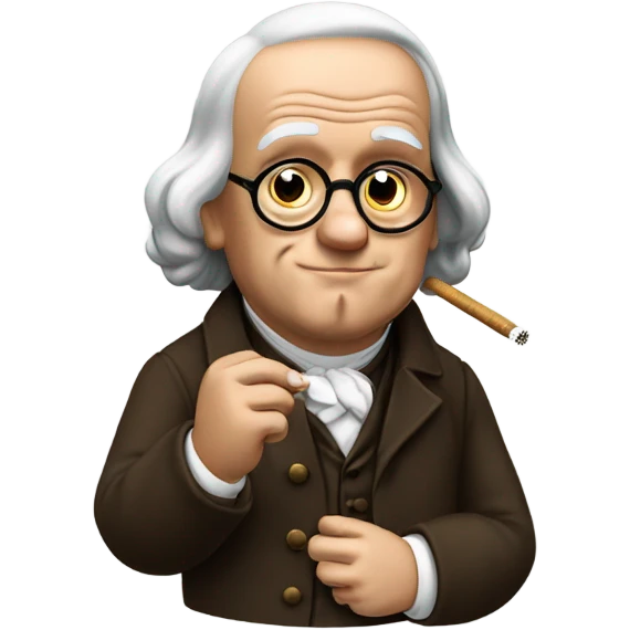 Benjamin Franklin smoking a cigarette  emoji
